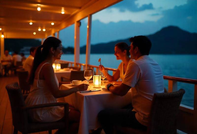 A relaxed waterside seafood dinner near Corbyn's Cove in Port Blair